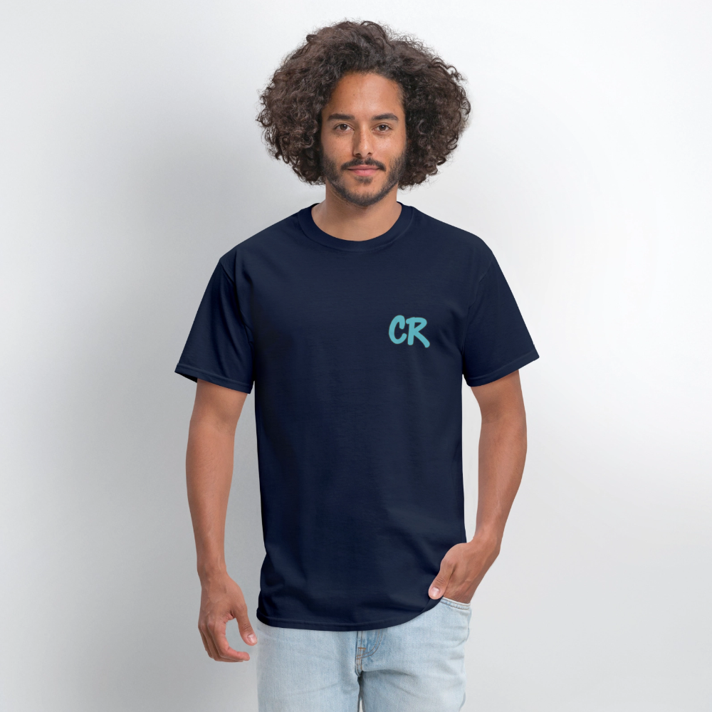 Men's T-Shirt | CHOP LIFE Back Print - navy