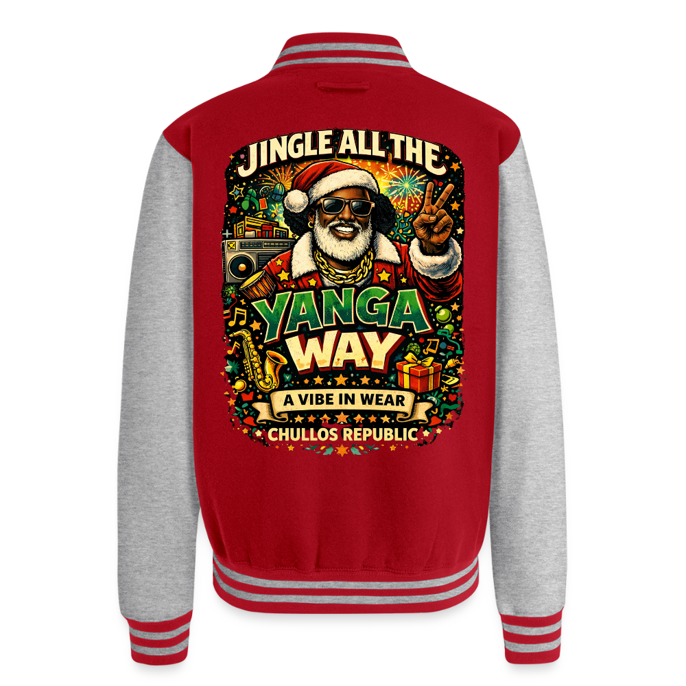 Jingle All The Yanga Way | Unisex College Sweat Jacket - red/heather grey