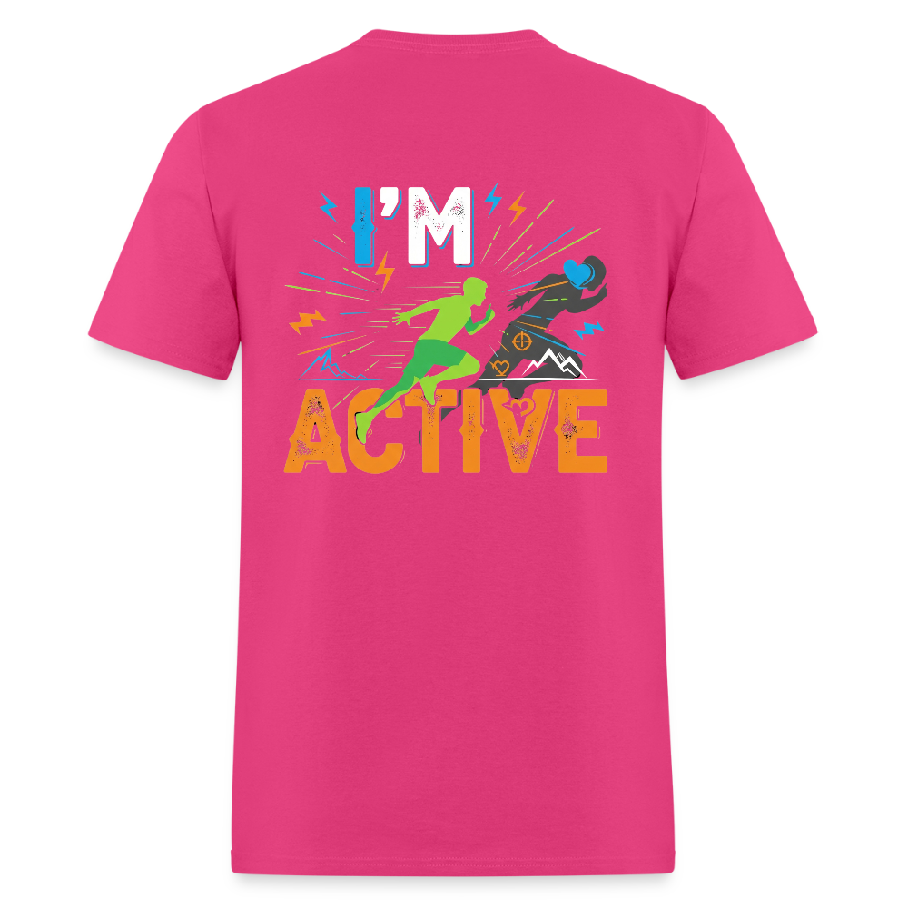 Men's IM ACTIVE T-Shirt | Front & Back - fuchsia