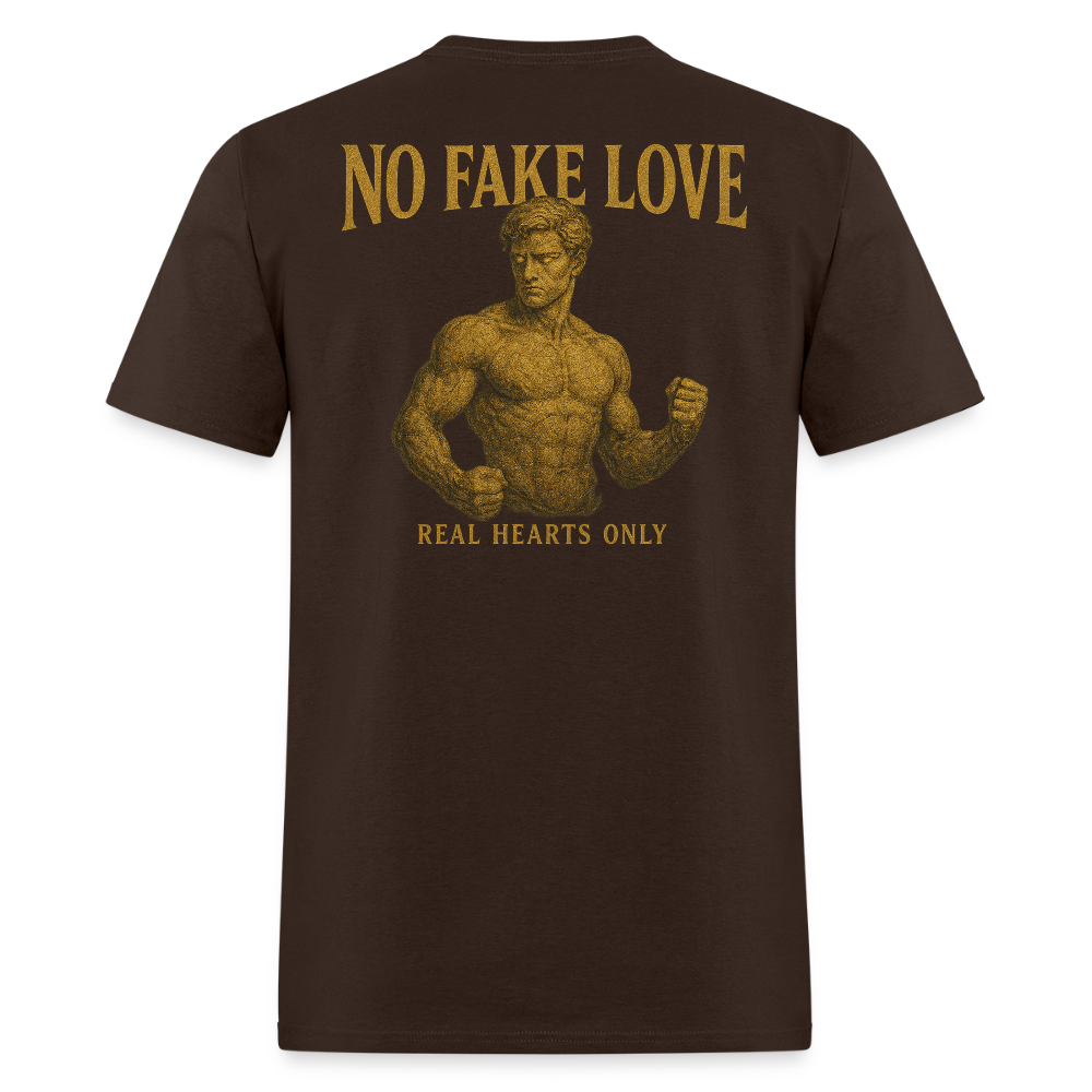 Men's T-Shirt | No Fake Love Back Print - brown