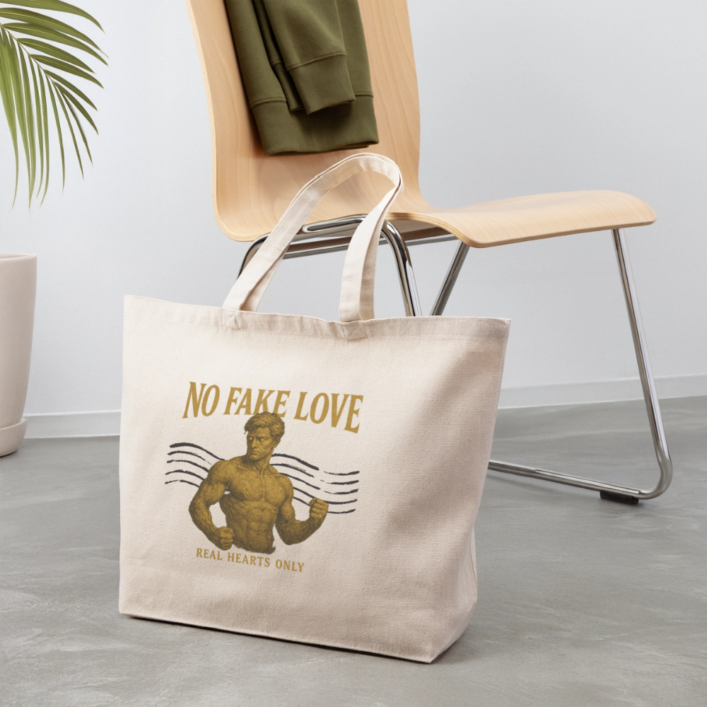 CR - No Fake Love | Eco-Friendly Cotton Tote shop the vibe at chullosrepublic.com