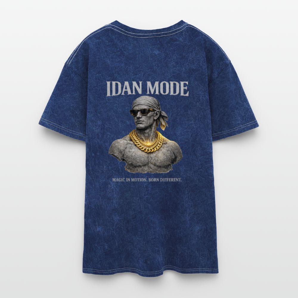 "IDAN MODE" VINTAGE MINERAL WASH T-SHIRT - mineral navy