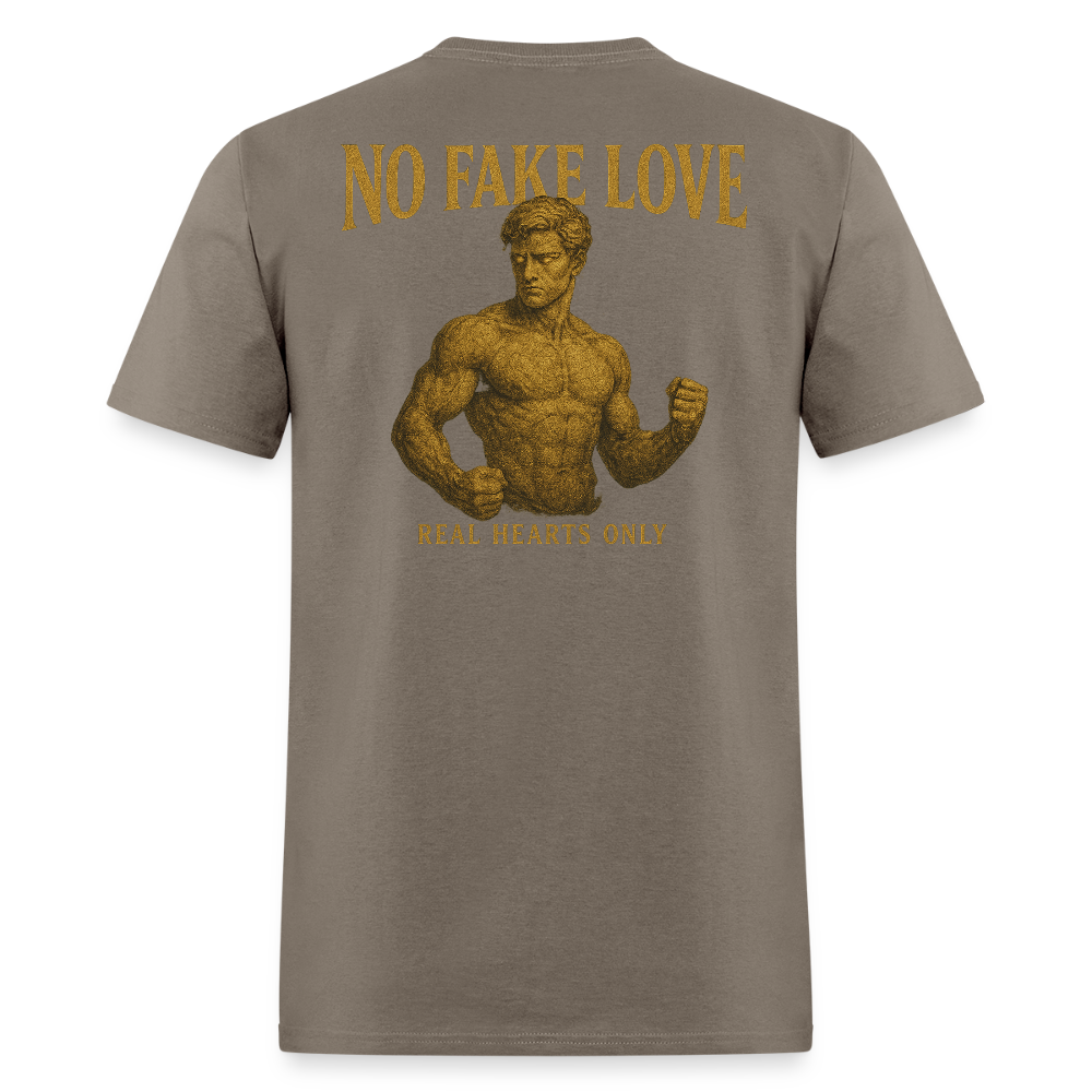 Men's T-Shirt | No Fake Love Back Print - safari