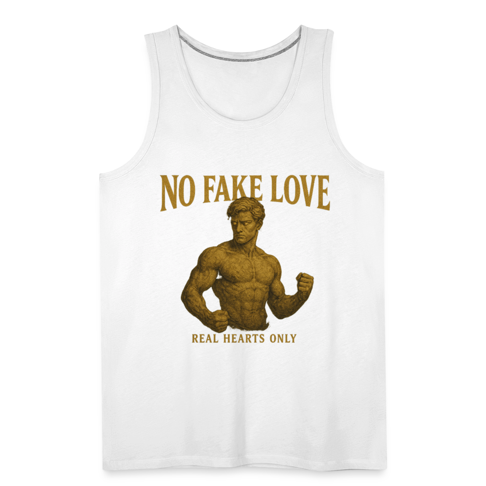CR -  Men's Premium Tank Top - NO FAKE LOVE | Real Hearts Only shop the vibe at chullosrepublic.com