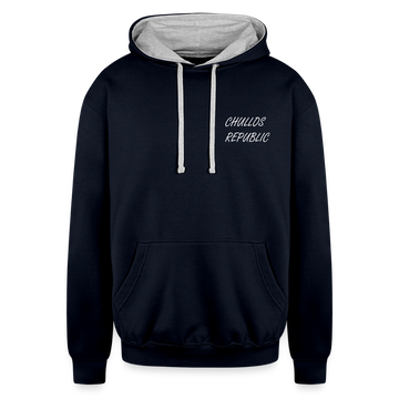 CR - God Dey | Faith Active - BackDrip Contrast Hoodie - navy/heather gray