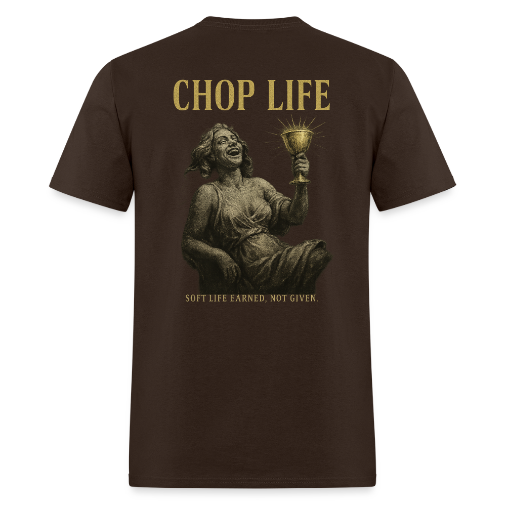 Men's T-Shirt | CHOP LIFE Back Print - brown