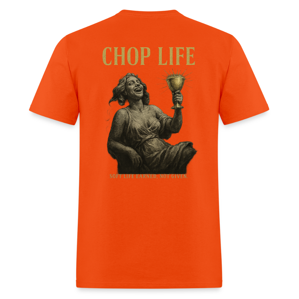 Men's T-Shirt | CHOP LIFE Back Print - orange