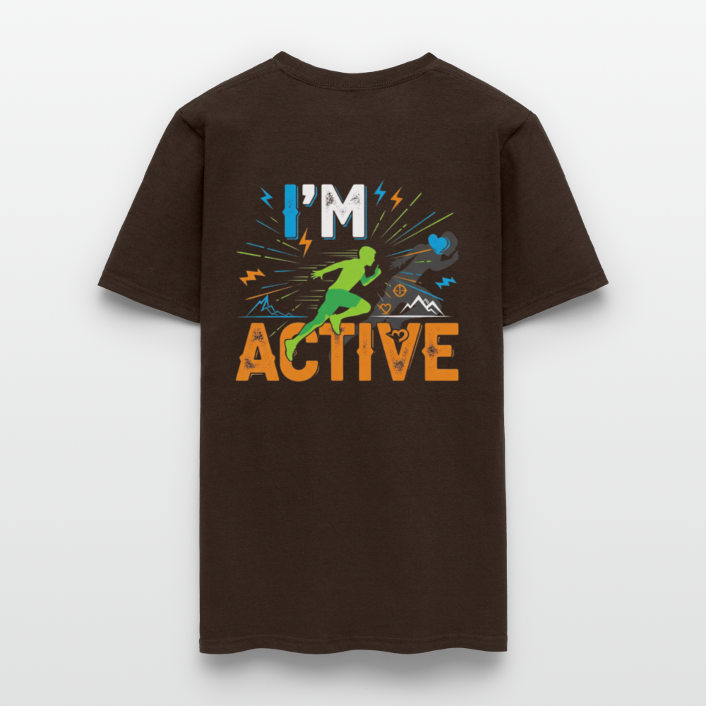 Men's IM ACTIVE T-Shirt | Front & Back - brown