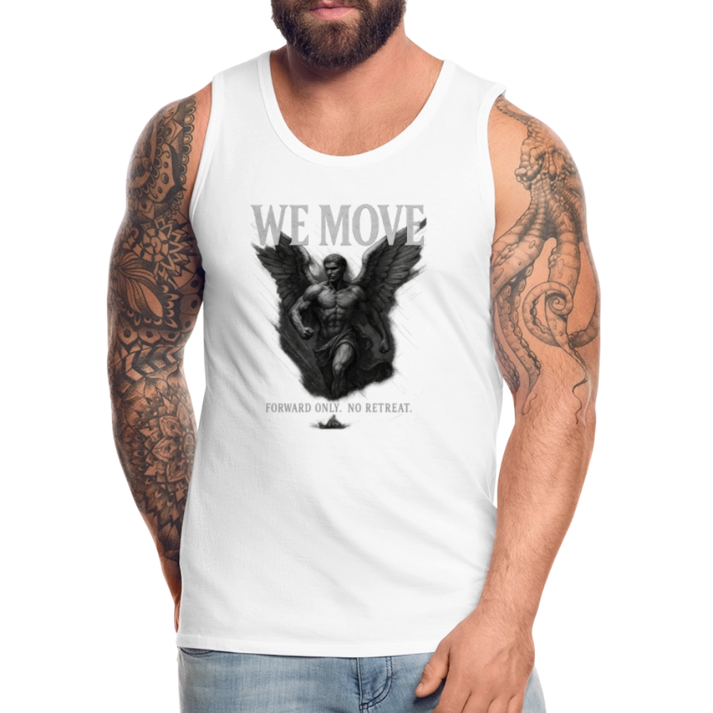 CR - Men's Premium Tank Top – WE MOVE | Forward Only. No Retreat - white