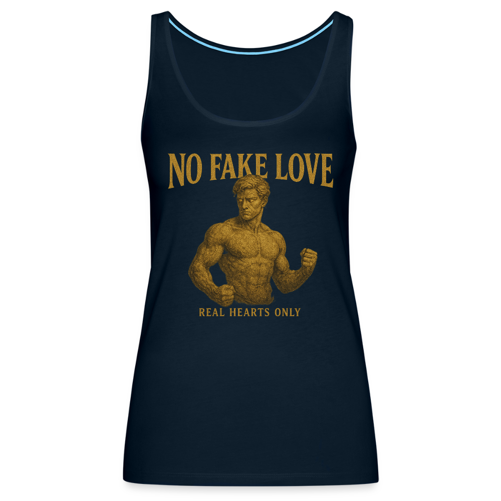 CR - Women's NO FAKE LOVE — Real Hearts Only. Premium Tank Top shop the vibe at chullosrepublic.com