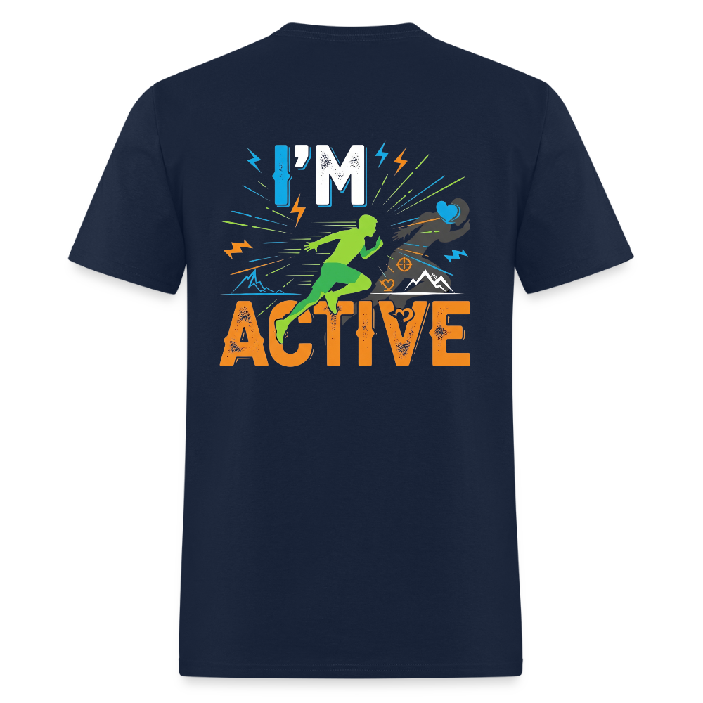 Men's IM ACTIVE T-Shirt | Front & Back - navy