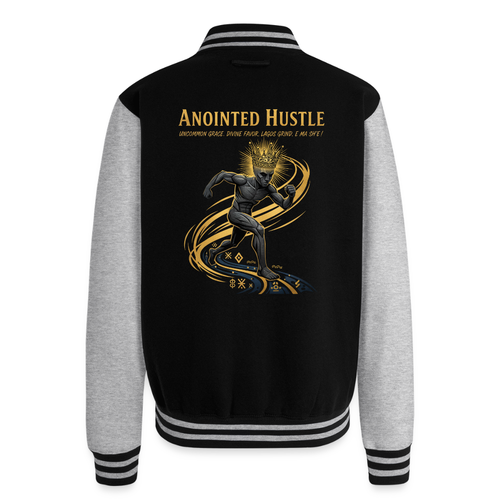 Anointed Hustle | Unisex College Sweat Jacket - black/heather grey