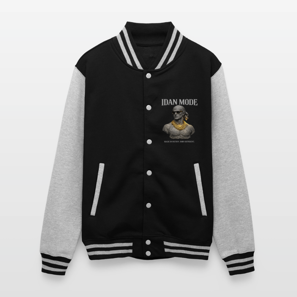 IDAN MODE - Unisex College Sweat Jacket Pocket - black/heather grey