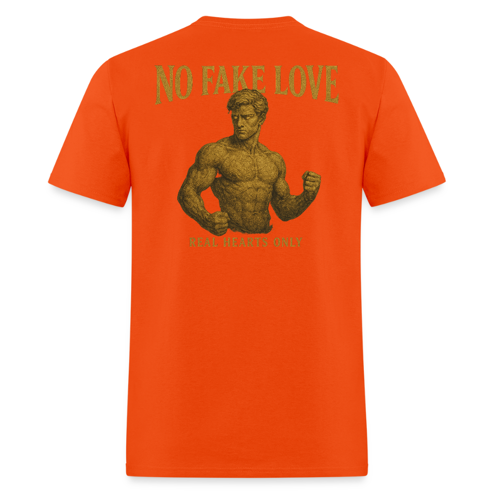 Men's T-Shirt | No Fake Love Back Print - orange