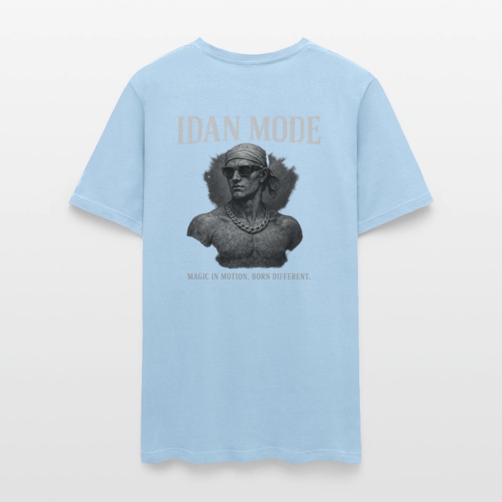 Men's T-Shirt | IDAN MODE Back Print - powder blue