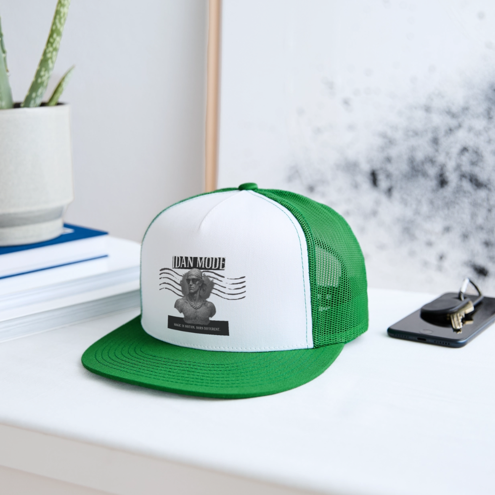 IDAN MODE Trucker Cap – Lagos Streetwear - white/kelly green