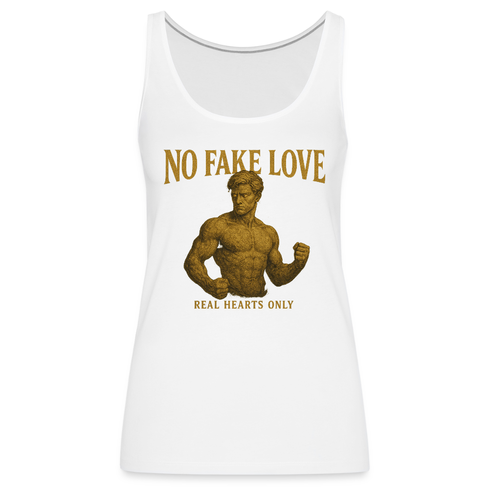CR - Women's NO FAKE LOVE — Real Hearts Only. Premium Tank Top shop the vibe at chullosrepublic.com