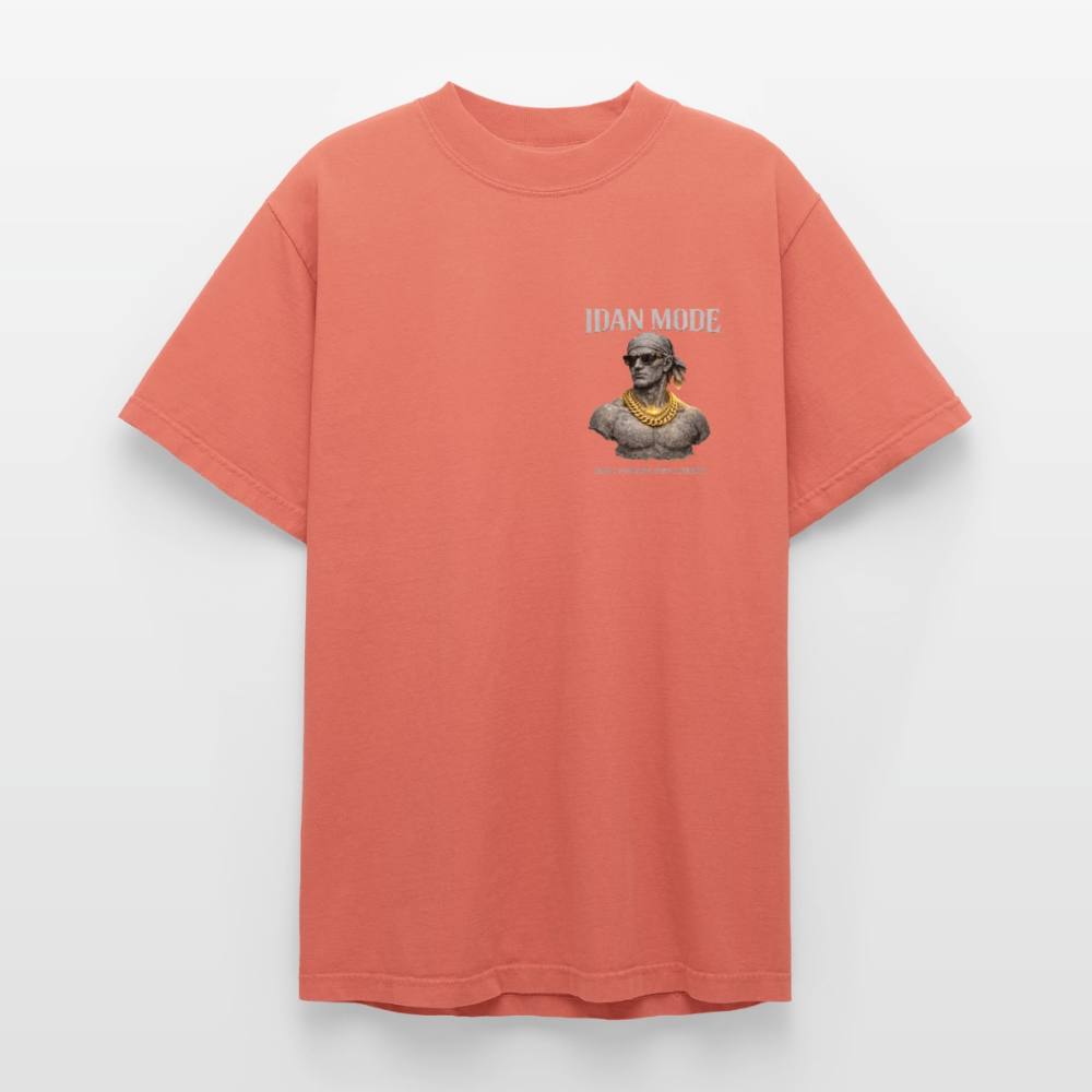 "IDAN MODE" HEAVYWEIGHT WASHED T-SHIRT - peach
