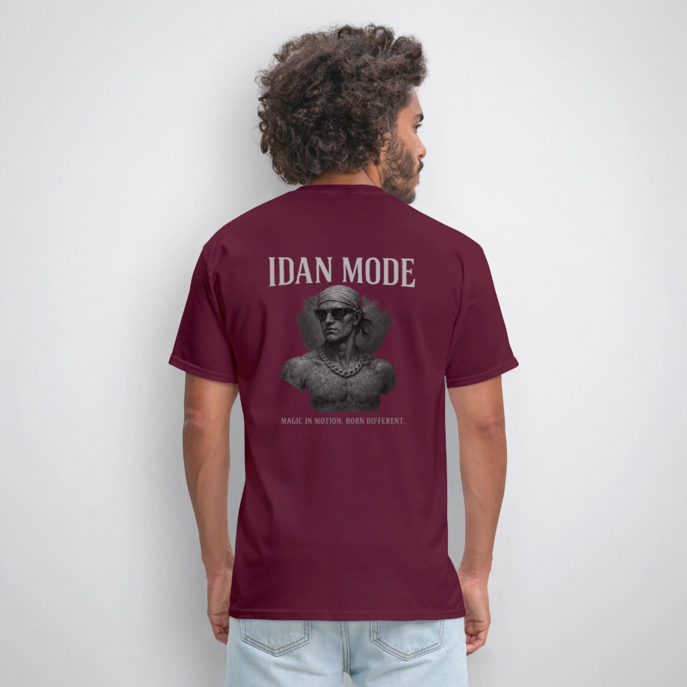 Men's T-Shirt | IDAN MODE Back Print - burgundy