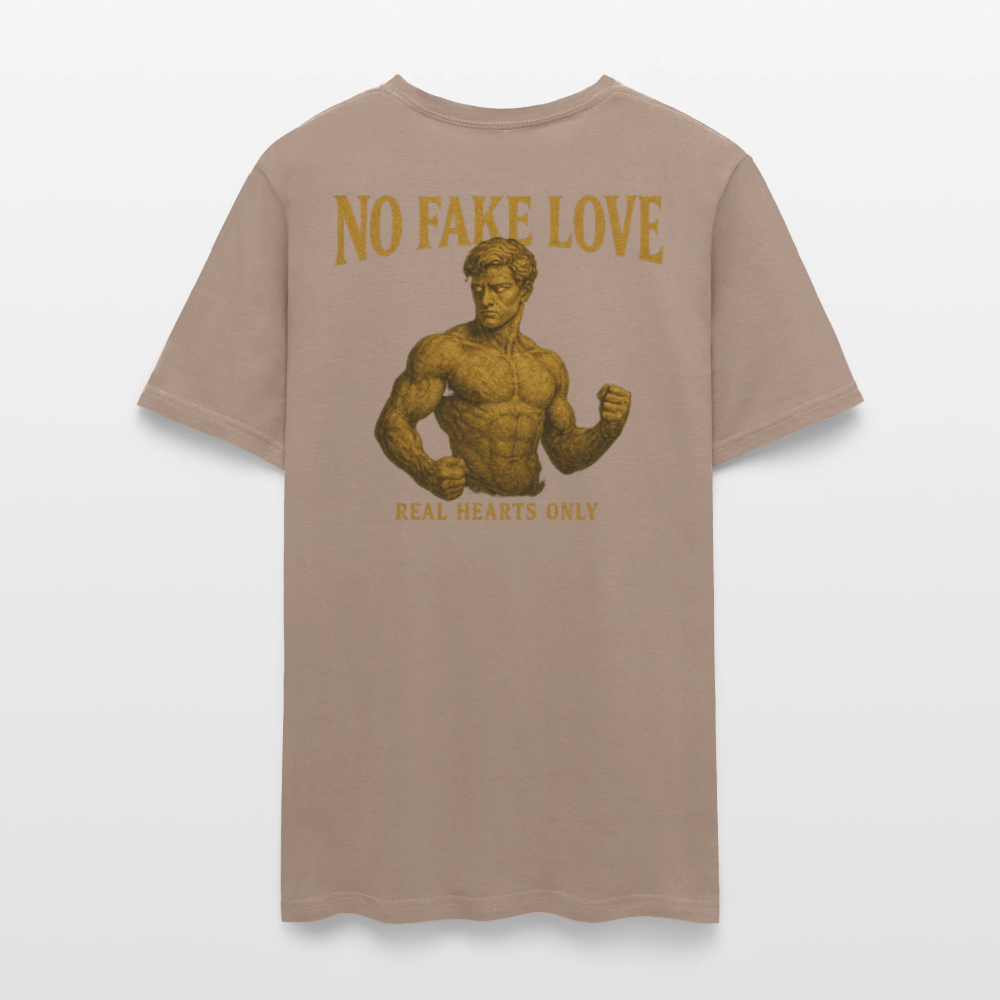 Men's T-Shirt | No Fake Love Back Print - safari