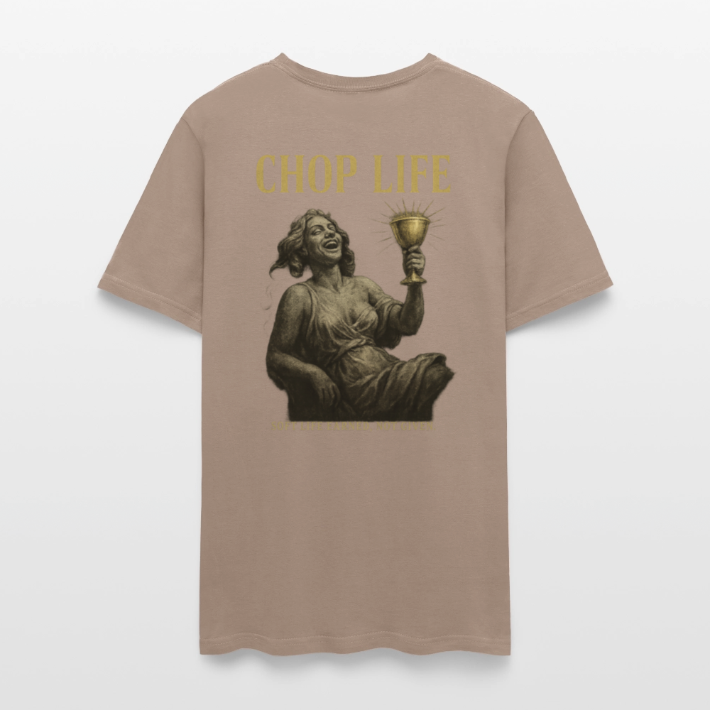 Men's T-Shirt | CHOP LIFE Back Print - safari