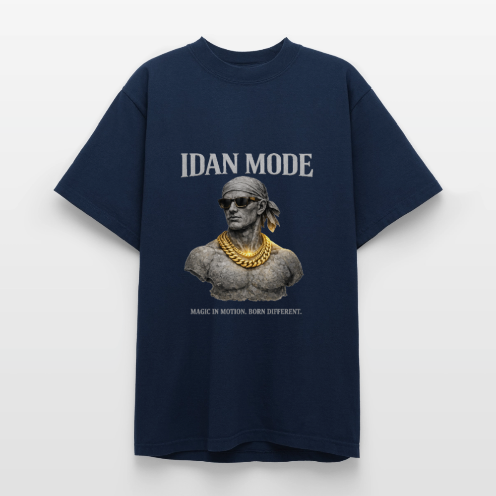 "IDAN MODE" HEAVYWEIGHT WASHED T-SHIRT // FC - navy
