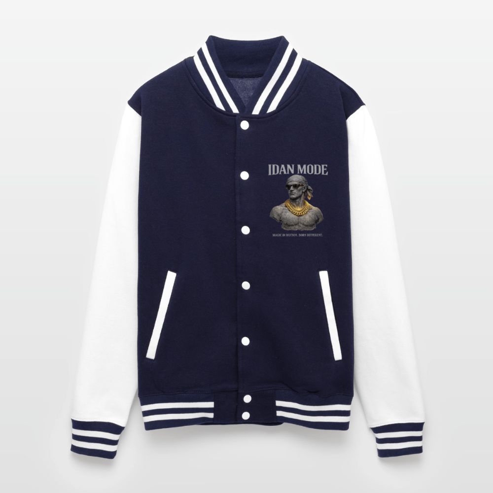 IDAN MODE - Unisex College Sweat Jacket Pocket - navy/white