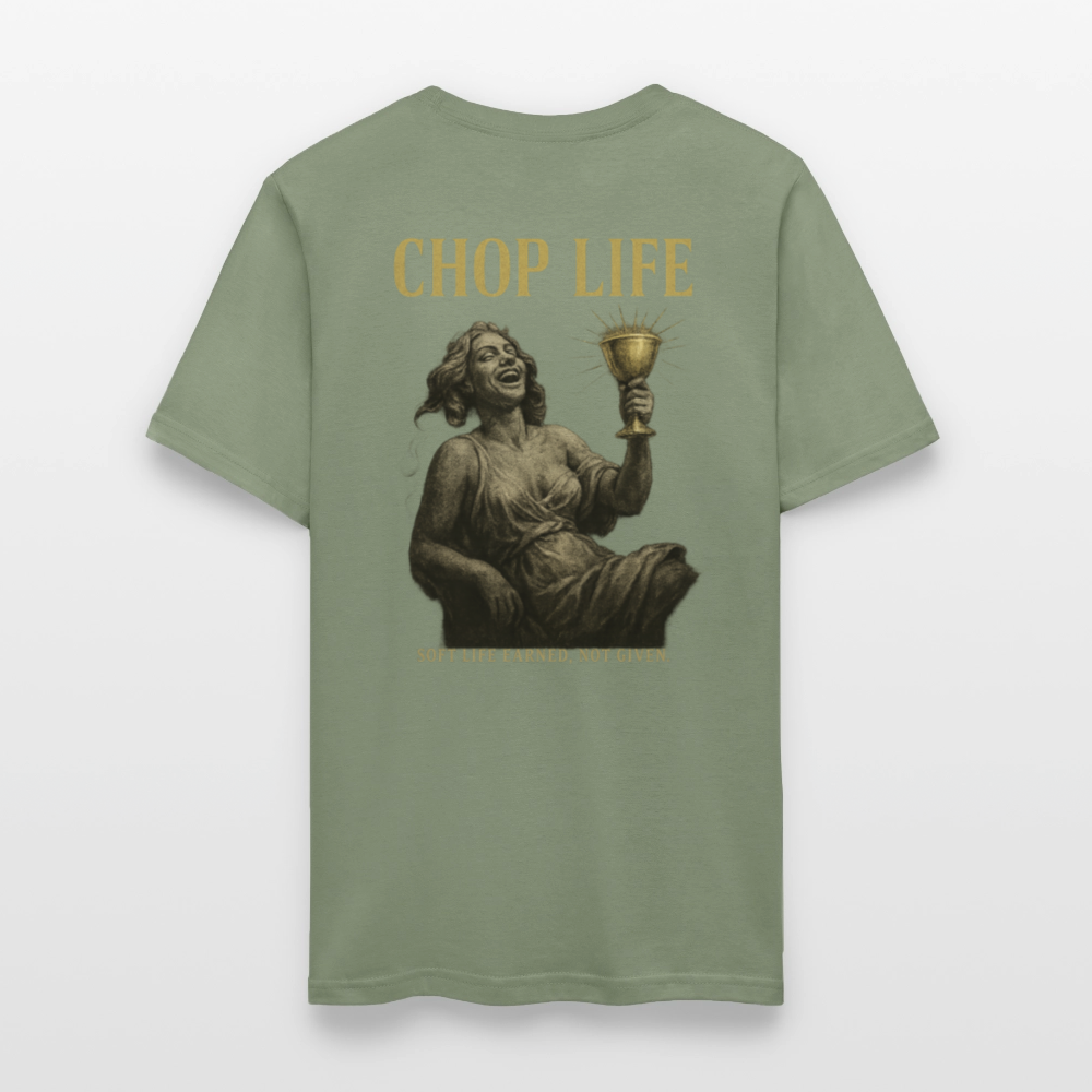 Men's T-Shirt | CHOP LIFE Back Print - military green