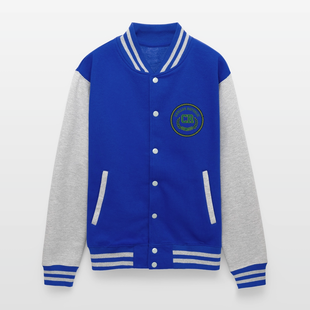 Built From Pressure | Unisex College Sweat Jacket - royal/heather grey