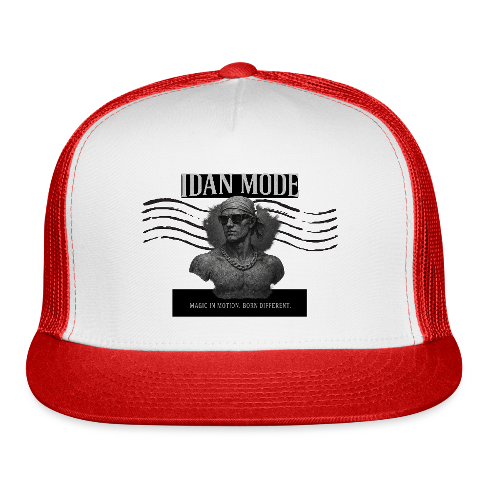 IDAN MODE Trucker Cap – Lagos Streetwear - white/red