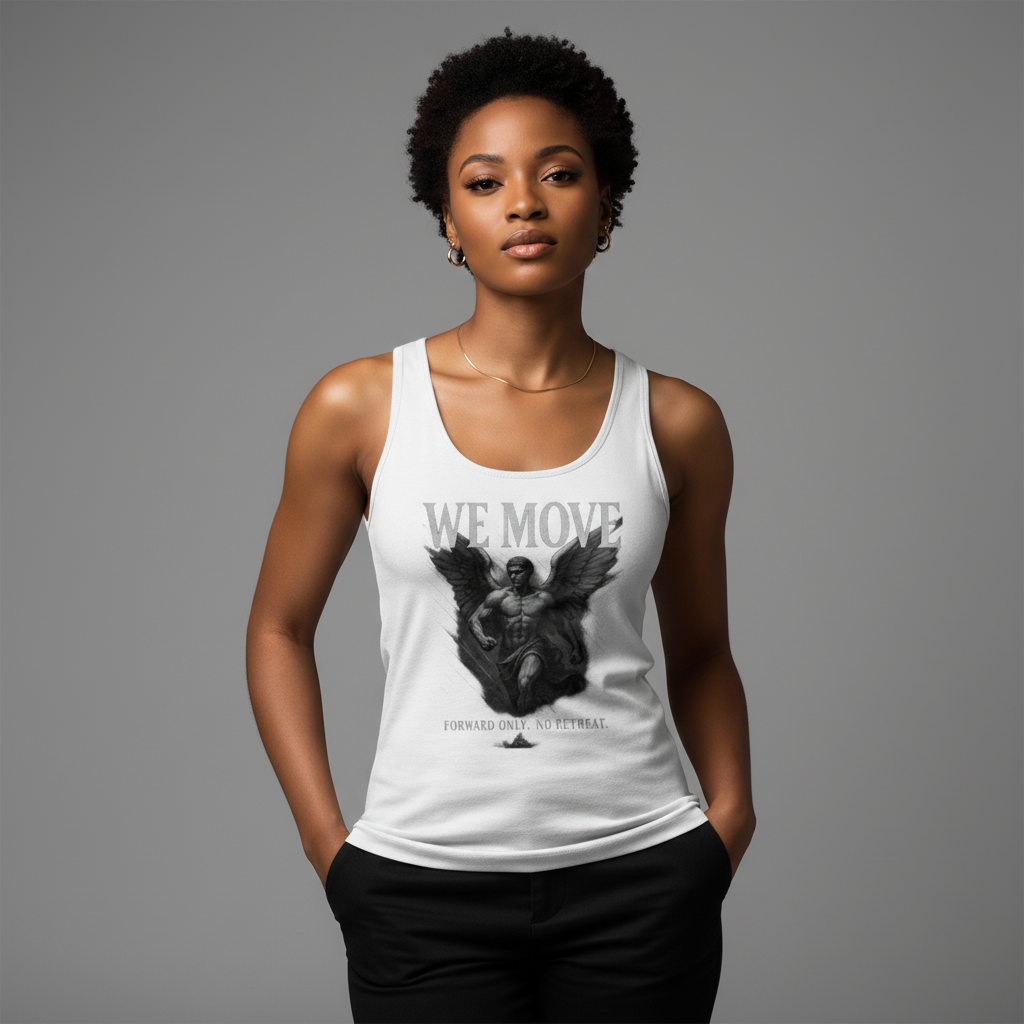 CR  - WE MOVE | Forward Only. No Retreat. Women's Premium Tank Top shop the vibe at chullosrepublic.com