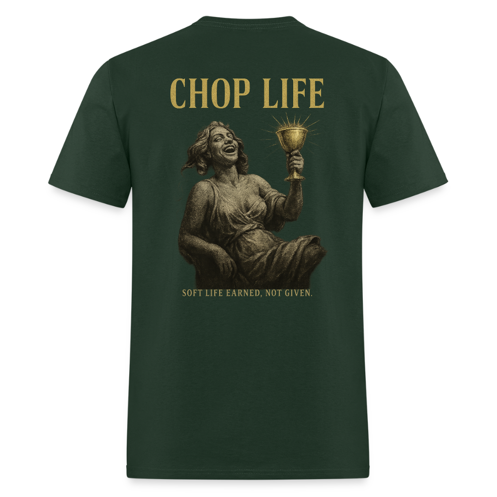 Men's T-Shirt | CHOP LIFE Back Print - forest green