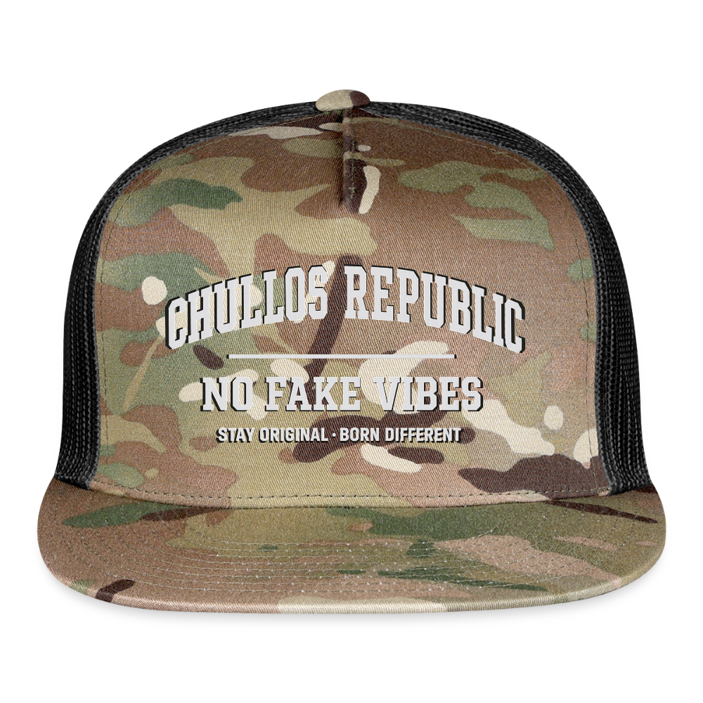 CR - No Fake Vibes | Trucker Hat shop the vibe at chullosrepublic.com