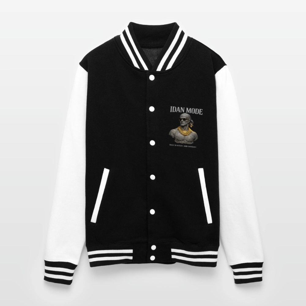 "IDAN MODE" HEAVYWEIGHT LETTERMAN JACKET // FP-B - black/white