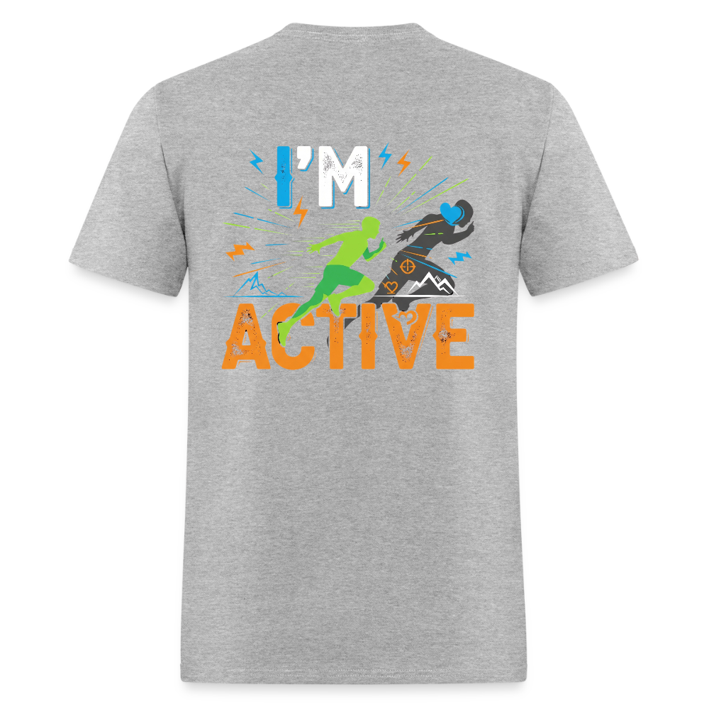 Men's IM ACTIVE T-Shirt | Front & Back - heather gray