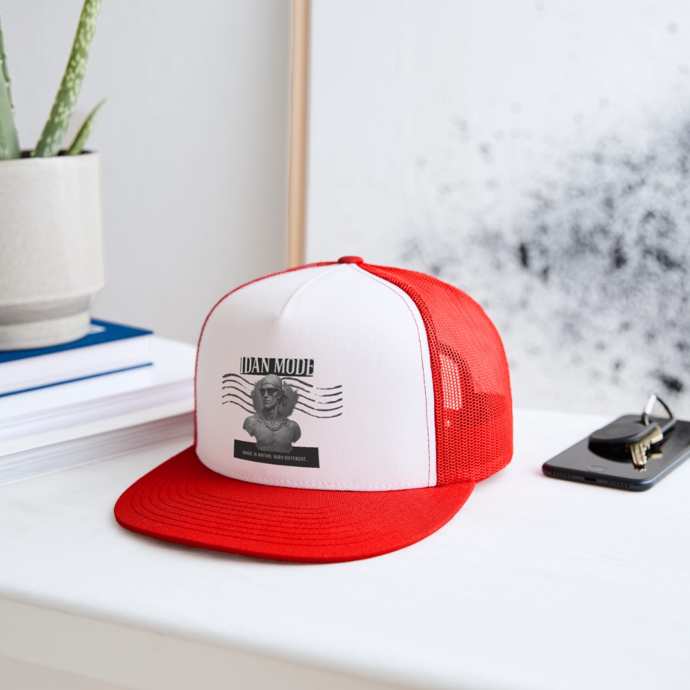 IDAN MODE Trucker Cap – Lagos Streetwear - white/red