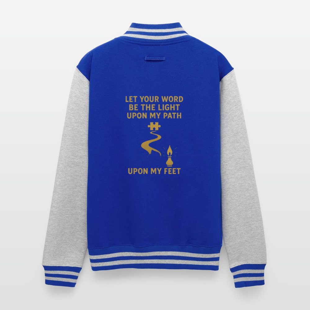 Light My Path | Unisex College Sweat Jacket - royal/heather grey