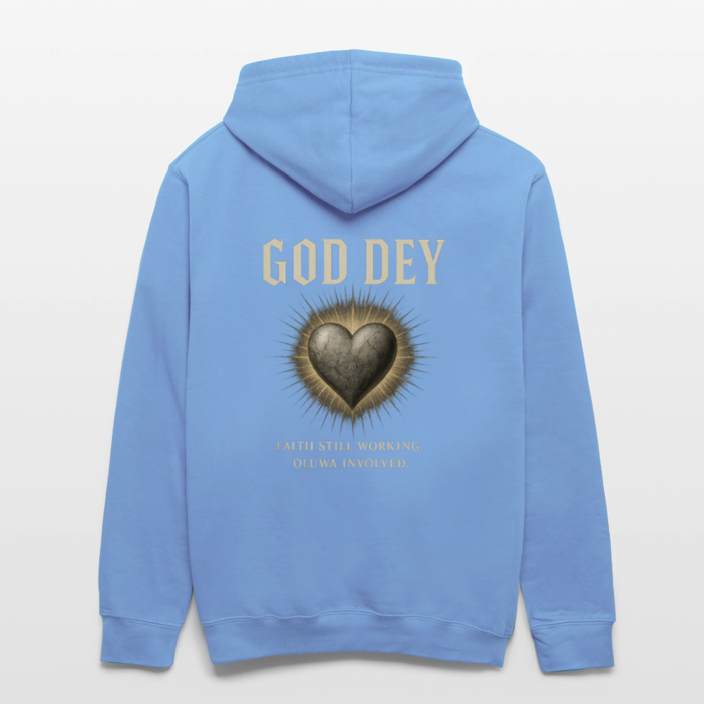 CR - God Dey | Faith Active - BackDrip Contrast Hoodie - sky blue/white