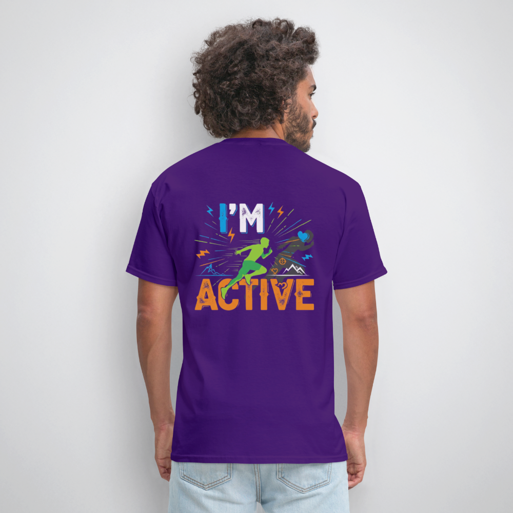 Men's IM ACTIVE T-Shirt | Front & Back - purple