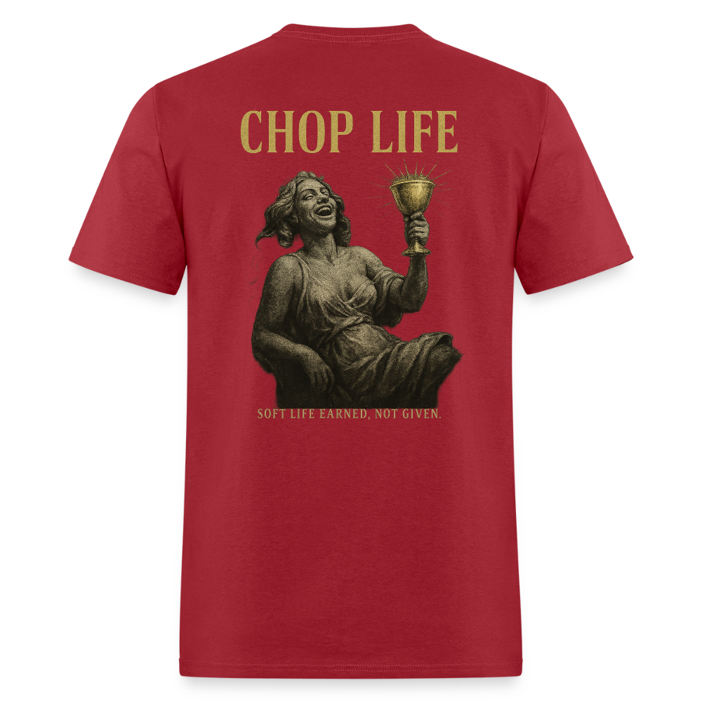 Men's T-Shirt | CHOP LIFE Back Print - dark red