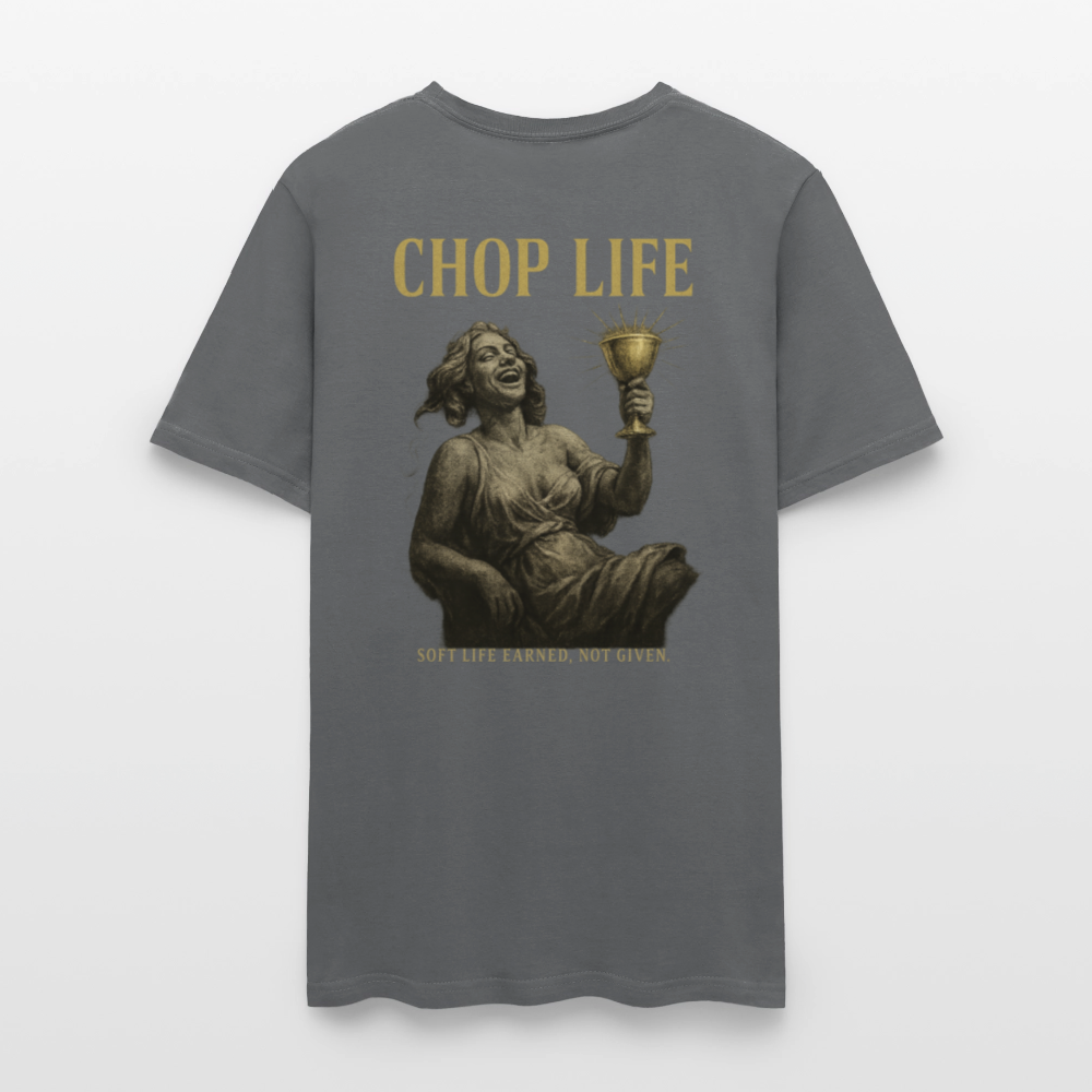 Men's T-Shirt | CHOP LIFE Back Print - charcoal
