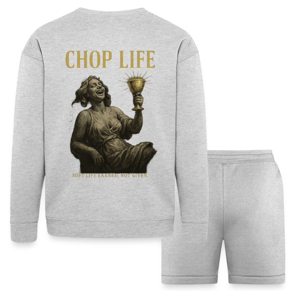 FVO | CHOP LIFE  Unisex Sweatshirt & Short Set - heather gray