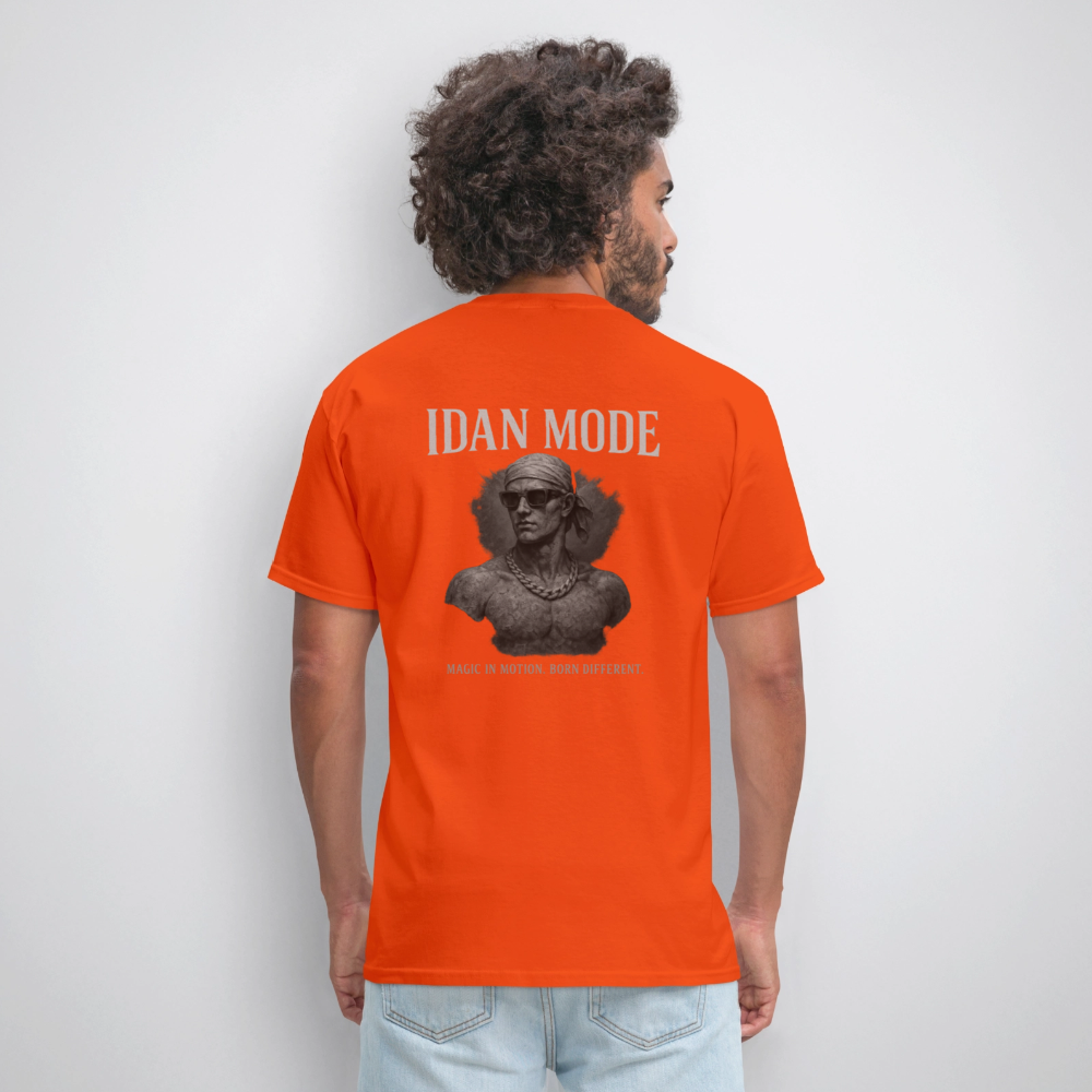 Men's T-Shirt | IDAN MODE Back Print - orange
