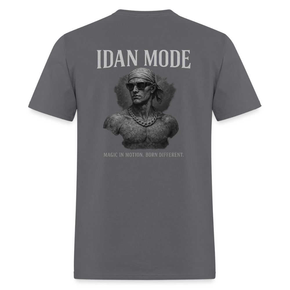 Men's T-Shirt | IDAN MODE Back Print - charcoal
