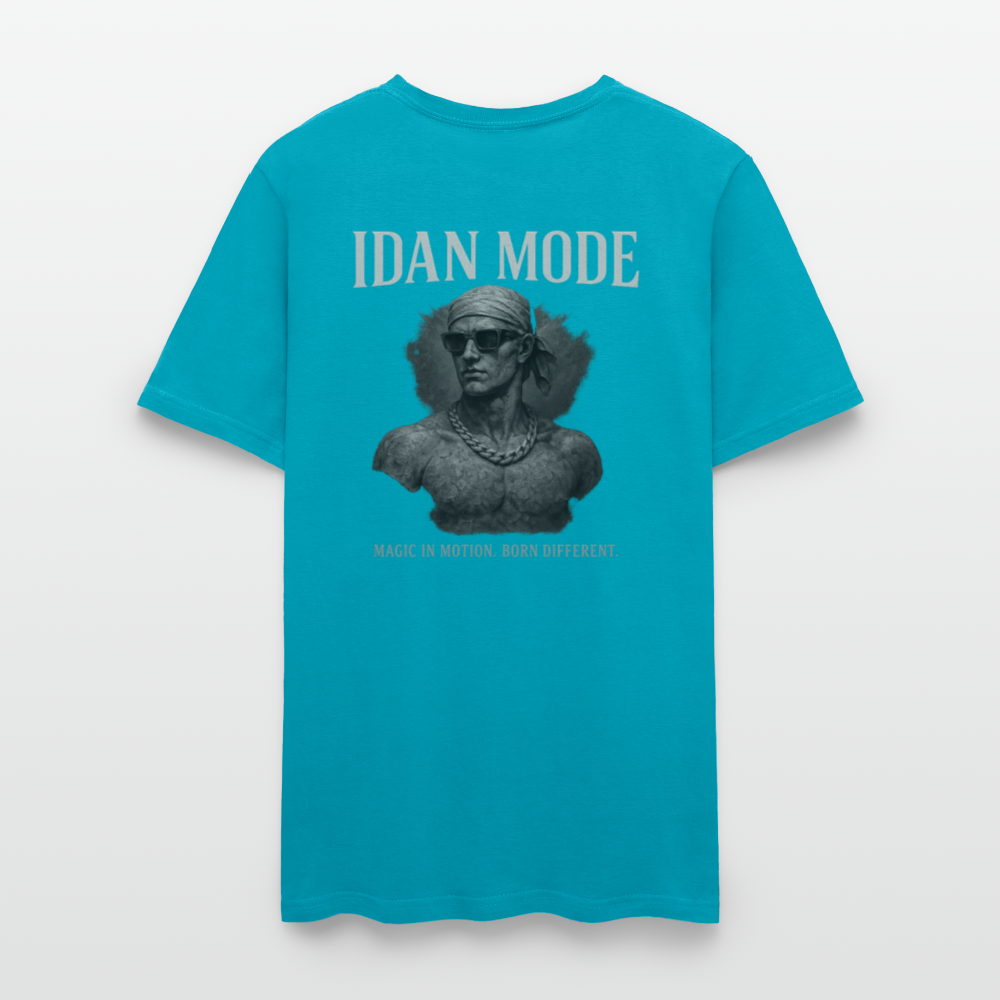 Men's T-Shirt | IDAN MODE Back Print - turquoise