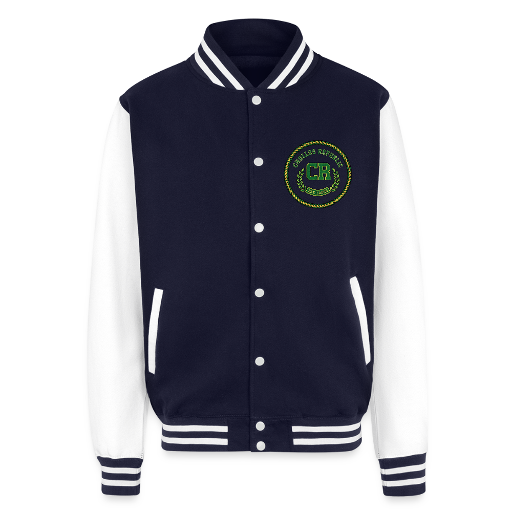 Lagos Varsity | Unisex Sweat Jacket - navy/white