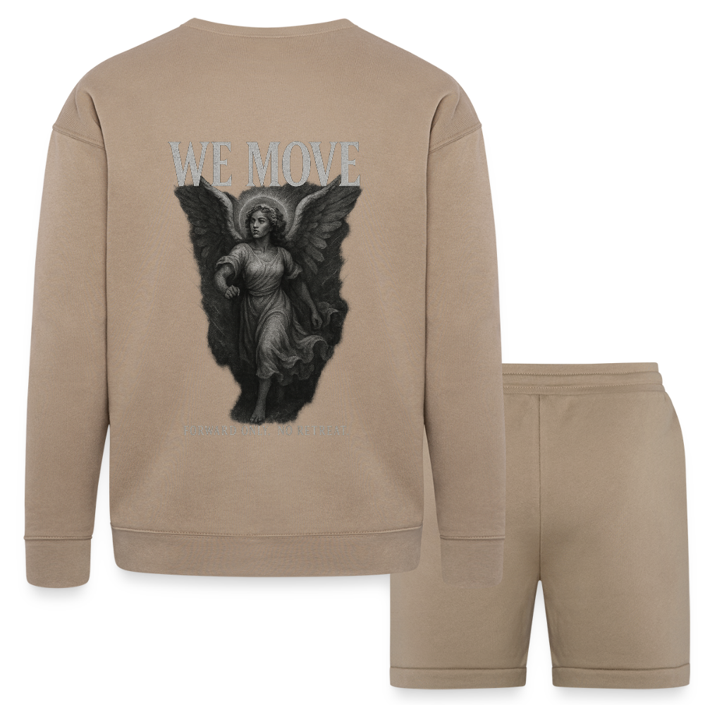 FVO | WE MOVE Female Angel Unisex Sweatshirt & Short Set - tan
