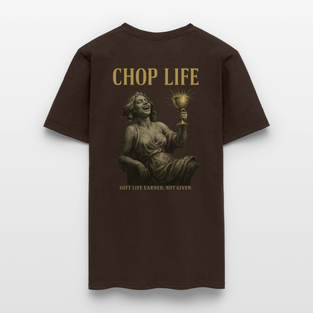 Men's T-Shirt | CHOP LIFE Back Print - brown