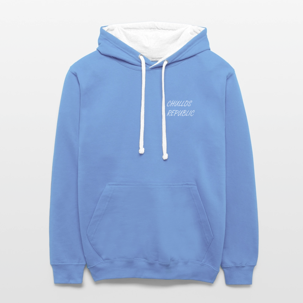 CR - Chop Life - Soft Life Earn. Not Given | Contrast Hoodie - sky blue/white