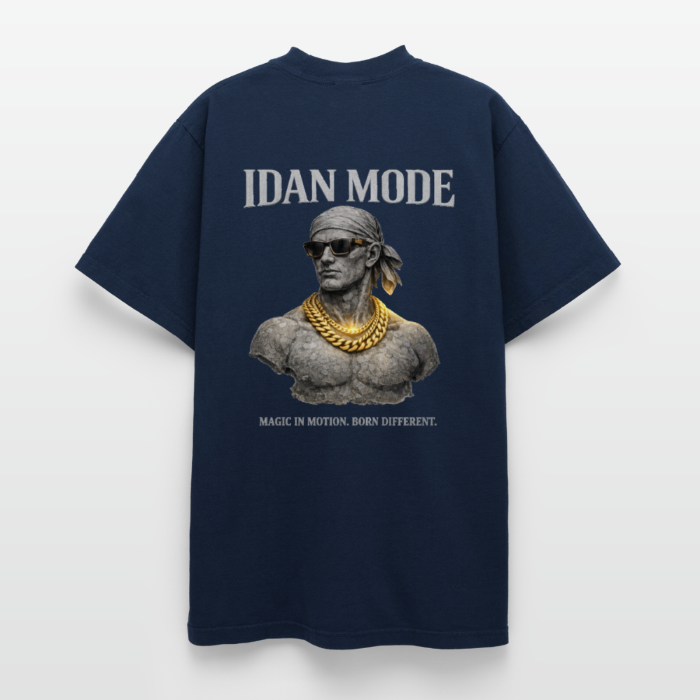 "IDAN MODE" HEAVYWEIGHT WASHED T-SHIRT // FP-B - navy